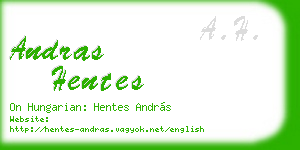 andras hentes business card